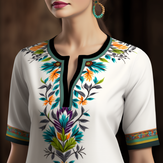 WEEKEND CHIFFON LONG KURTI WITH FANCY SLEEVE PATTERN BY RANGMAYA BRAND  WHOLESALER AND DEALER